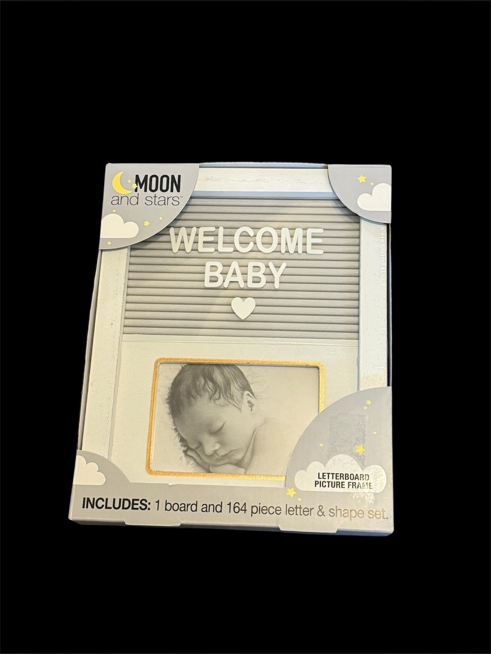 Gray Welcome Baby Letterboard Picture Frame